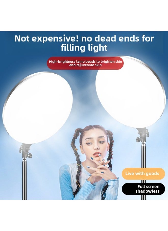 General 10/13/14/18 Inch Full Screen Supplementary Light Circular Photography Live Lighting Beauty Soft Light Supplementary Light-Light Source Color:10inch - Single Light (pf-26) + Disc Bracket + Overhead S  - Image 4