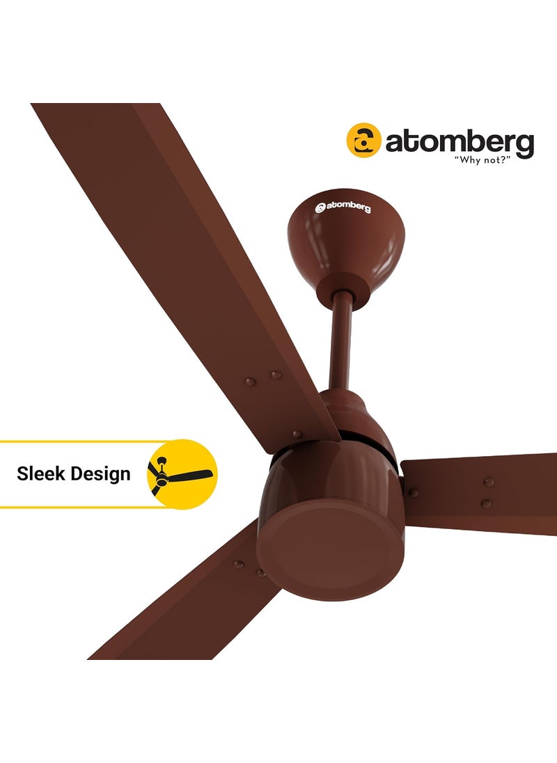 atomberg atomberg Renesa Prime 1200mm BLDC Ceiling Fan Compatible with Regulators Without Remote BEE 5 star Rated Energy Efficient Ceiling Fan High Air Delivery with LED Indicator Gloss Brown  - Image 4