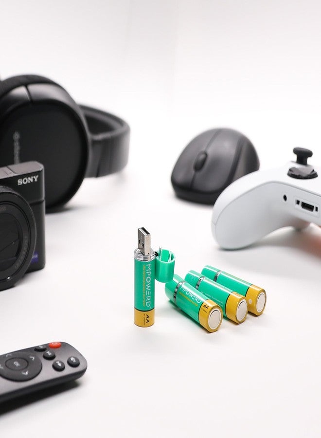 بيولايت بطاريات BioLite Viri القابلة لإعادة الشحن من نوع AA، عبوة من قطعتين، منفذ USB للشحن، سعة 1200 مللي أمبير، قابلة لإعادة الشحن حتى 1000 مرة، بديل للبطاريات القلوية - Image 2