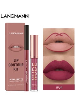 LANGMANNI 04Langmanni Liquid Lipstick + Lip Liner Pens Set, Waterproof Long Wear Lip Gloss Make up Gift Set  - Image 1