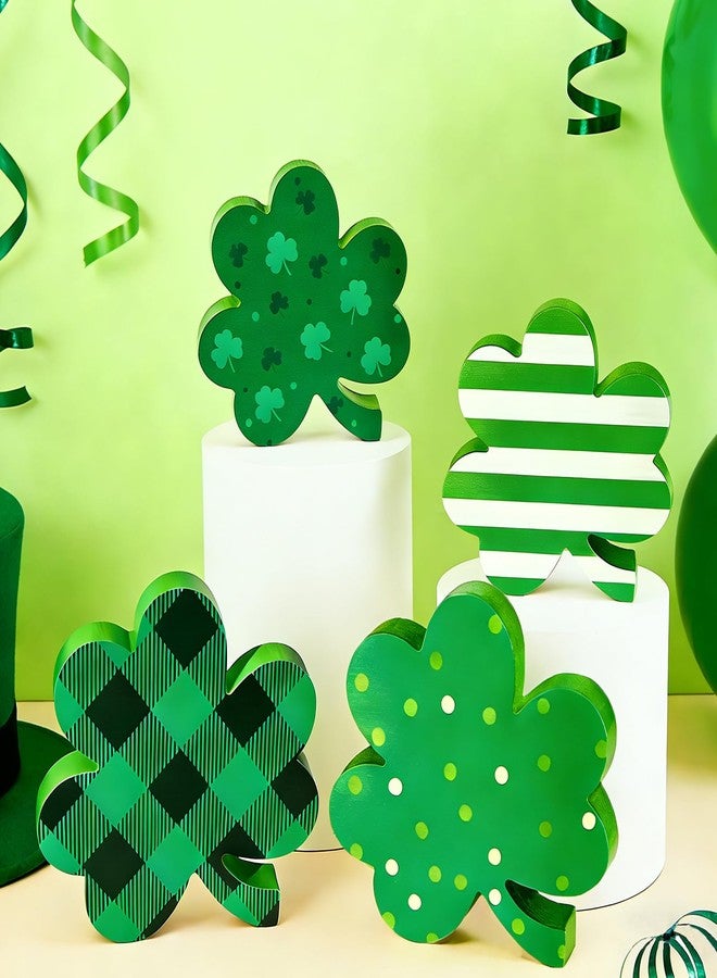 Cherica 4 Pcs Wooden St. Patrick's Day Tiered Tray Decor - Image 5