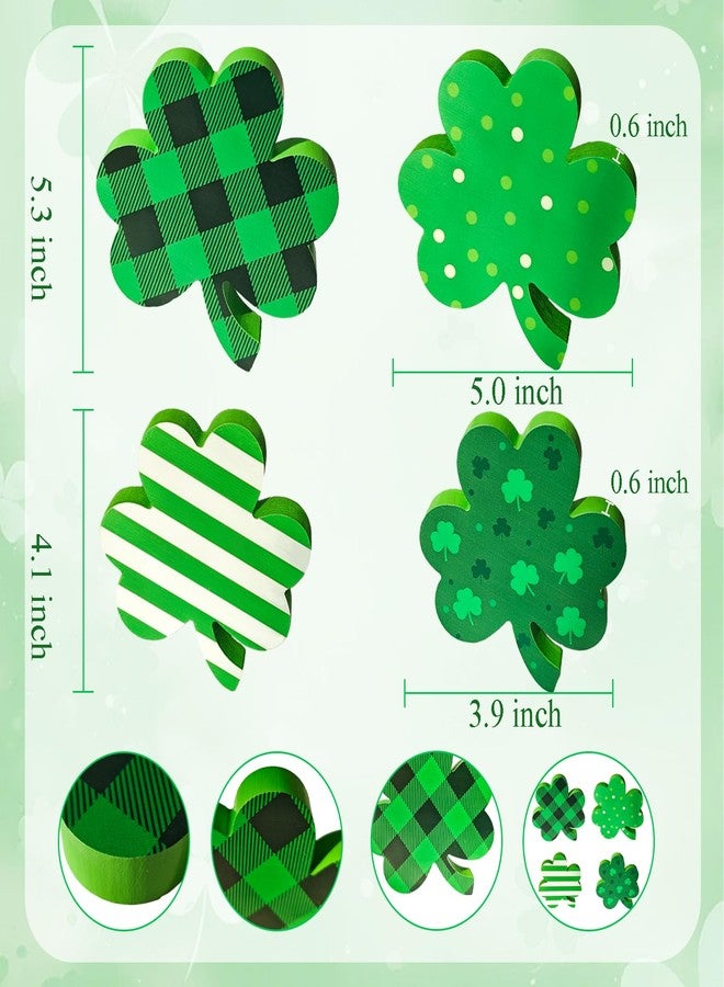 Cherica 4 Pcs Wooden St. Patrick's Day Tiered Tray Decor - Image 2