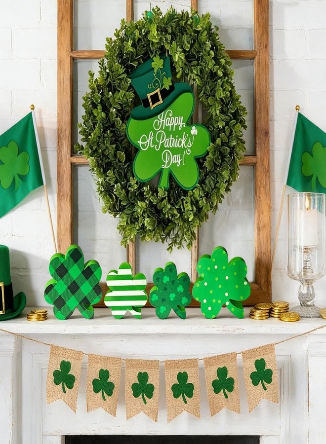 Cherica 4 Pcs Wooden St. Patrick's Day Tiered Tray Decor - Image 3