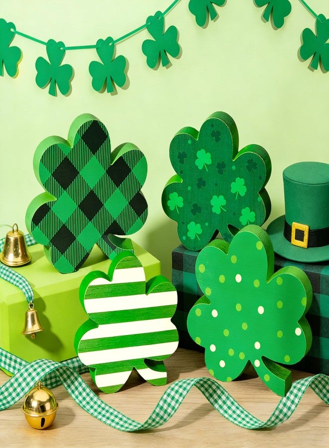 Cherica 4 Pcs Wooden St. Patrick's Day Tiered Tray Decor - Image 4