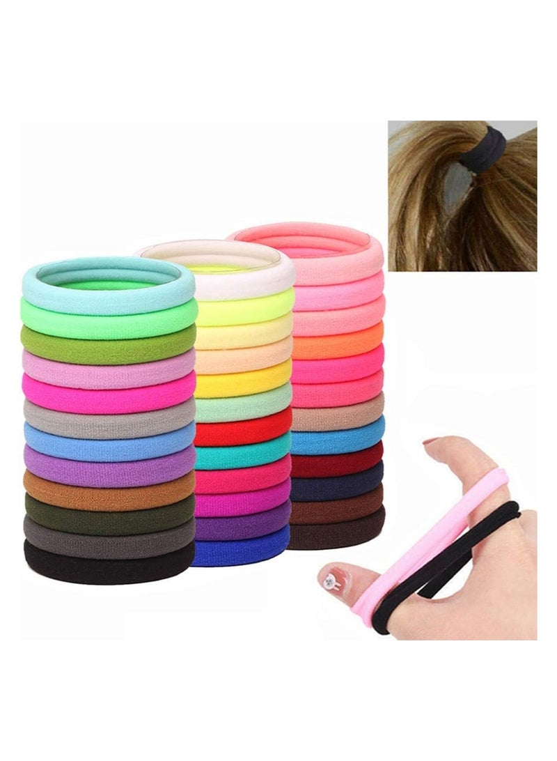 STAR BEJA Thick Hair Ties, Seamless Hair Tie for Women Thick Elastics Ponytail Holders 100 Pcs - Image 1