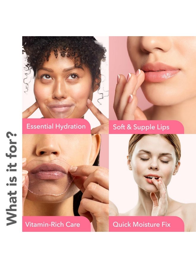 Patchology - Rosé Gel Lip Mask - Overnight Lip Sleeping Mask With Resveratrol & Hyaluronic Acid For Moisturizing & Hydrating Dry Lips - Strawberry Scented Lip Care Solution (5 Count) - Image 1