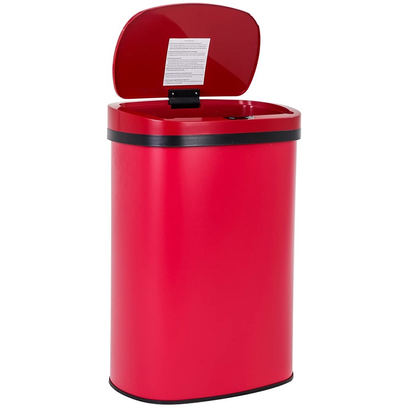 New Red 13Gallon Touch Free Sensor Automatic Kitchen Office