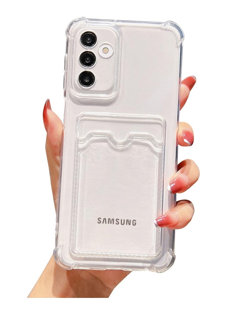 Case Compatible with Samsung Galaxy A55 5G Case Cover Premium Slim Soft Shockproof Wallet Case with Card Holder and Camera Protection for Samsung A55 by Grabist Clear (Samsung Galaxy A55 5G) - Image 1