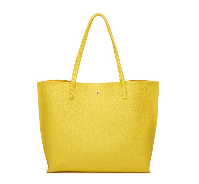 Dreubea Women's Soft Faux Leather Tote Shoulder Bag from, Big Capacity Tassel Handbag Yellow - Image 5