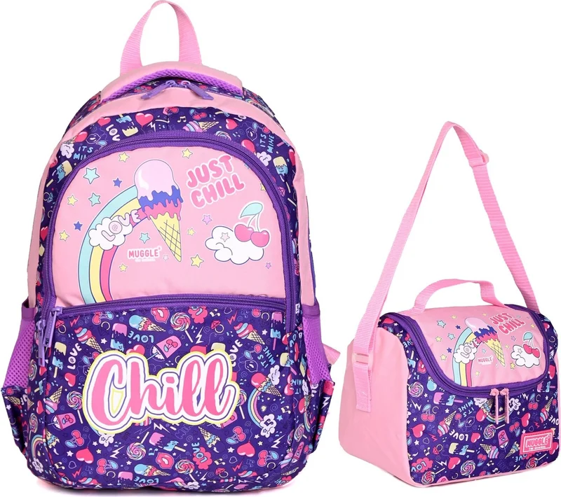 muggle MU-6870 Ice Cream School Backpack Set of 2