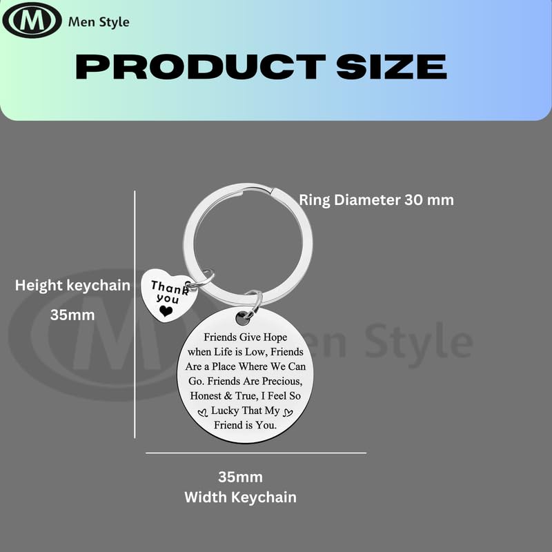 M Men Style Friends Give Hope - Bestie Birthday Friends Friendship Engraved Keychain Gifts Skey202492 - Image 2