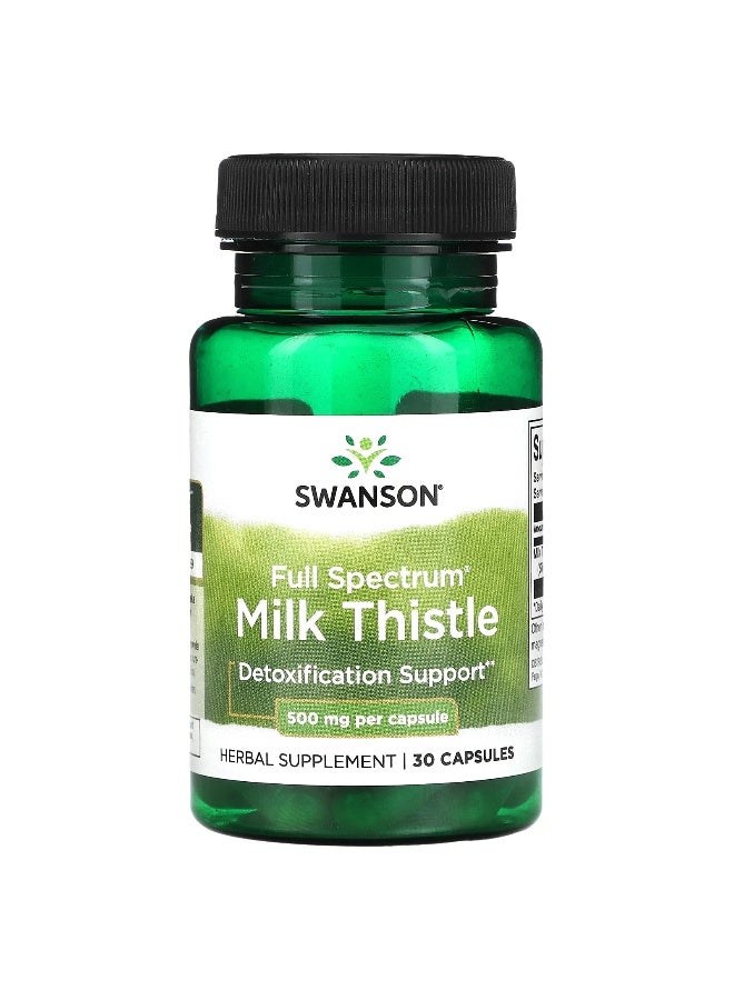 سوانسون، حليب الشوك الطيف الكامل، 500 ملغ، 30 كبسولة