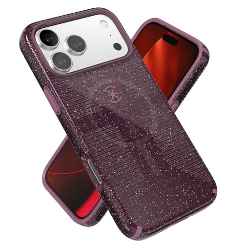 Speck CANDYSHELL Grip MS Case for iPhone 17 Pro Max Plumberry Glitter Slim Protective Grip Drop Protection MagSafe Compatible - Image 1