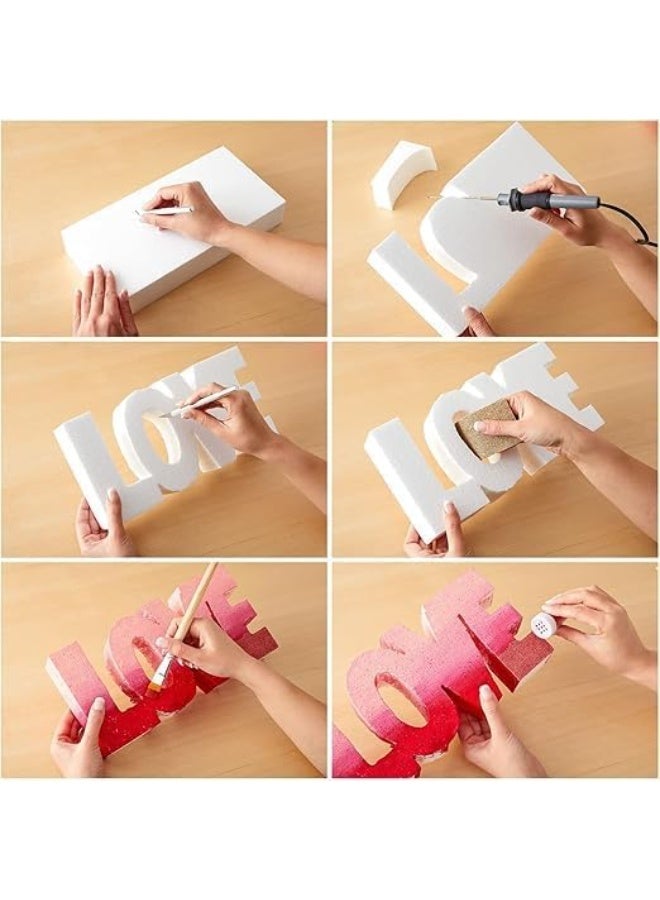 كرافت ماجيك مجموعة من 12 قطعة من كتل الفوم الصناعي 6×4×1 بوصة | مستطيلات بيضاء من البوليستيرين / الفوم للتماثيل الفنية، النمذجة، الأعمال اليدوية، ترتيب الزهور والمشاريع المدرسية - Image 3