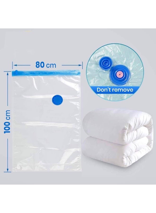 Genzy Vacuum Compression Storage Bags, 5 Pack Vacuum Bags (2L+2M+1J) with free Hand Pump, Vacuum Seal Bag for Clothes, Bedding, Blankets, Pillows, Seasonal Storage for Home & Travelling - Image 2