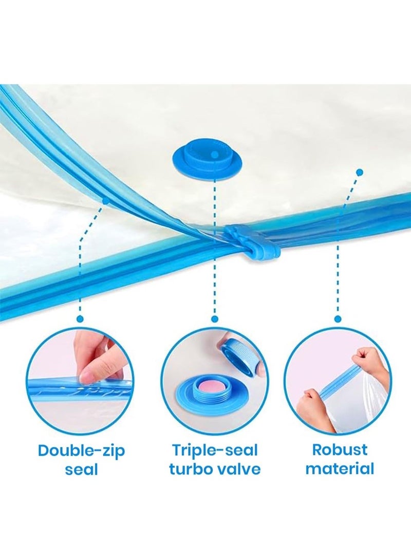 Genzy Vacuum Compression Storage Bags, 5 Pack Vacuum Bags (2L+2M+1J) with free Hand Pump, Vacuum Seal Bag for Clothes, Bedding, Blankets, Pillows, Seasonal Storage for Home & Travelling - Image 3