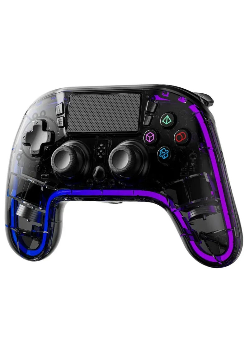 porodo Gaming PS4 Gamepad Transparent Controller, PS4, PS3, PC (D-INPUT, X-INPUT), iOS, Android Compatibility, 3.5mm TRRS Audio Jack, Type-C Charging Port, 6-16 Hours Working Time - Black  - Image 2