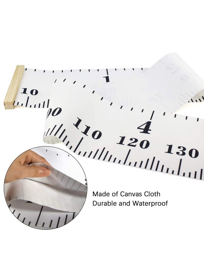 Mibote Baby Growth Height Chart Handing Ruler Wall Decor for Kids, Canvas Removable Height Growth Chart 79" x 7.9" (Black & White) - Image 3