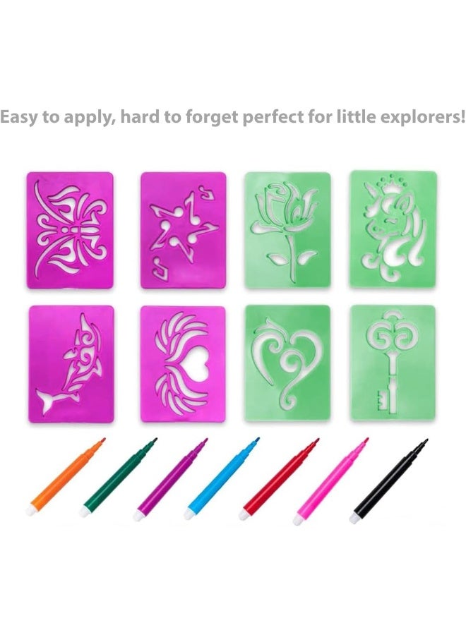 حديقة الألعاب مجموعة وشم مؤقت للأطفال - مجموعة أقلام رسم وفنون إبداعية للبنات والأولاد من سن 6 إلى 12 عامًا - مجموعة هدايا وهدايا للحفلات - Image 2