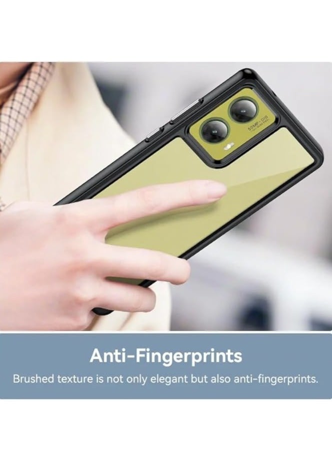 Case Compatible with Motorola Moto G85 5G 2024, Ultra-thin Anti-scratch Transparent Clear Colorful Protective Case Soft TPU Frame Hard Back Cover for Moto G85 (Black)
