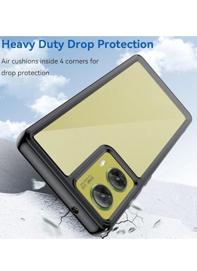 Case Compatible with Motorola Moto G85 5G 2024, Ultra-thin Anti-scratch Transparent Clear Colorful Protective Case Soft TPU Frame Hard Back Cover for Moto G85 (Black)