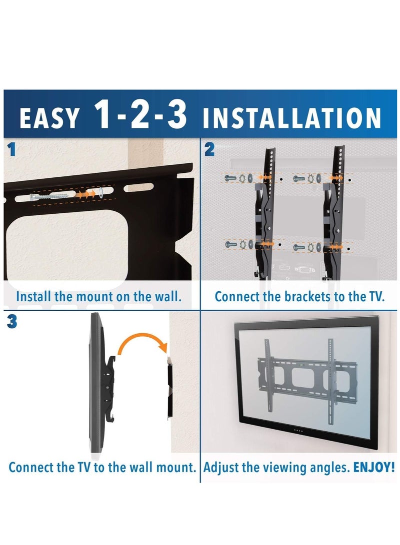 ELTRAZONE TV Wall Mount Bracket Compatible with Samsung Sony Vizio LG TCL Element 32 40 42 47 50 55 60 65 Inch TVs VESA 200x200 400x400 600x400, 750x450 - Image 5