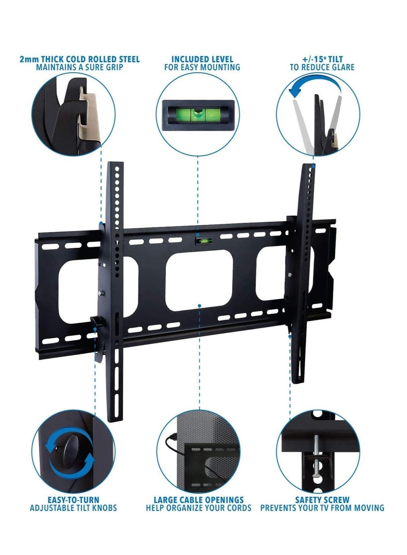ELTRAZONE TV Wall Mount Bracket Compatible with Samsung Sony Vizio LG TCL Element 32 40 42 47 50 55 60 65 Inch TVs VESA 200x200 400x400 600x400, 750x450 - Image 2