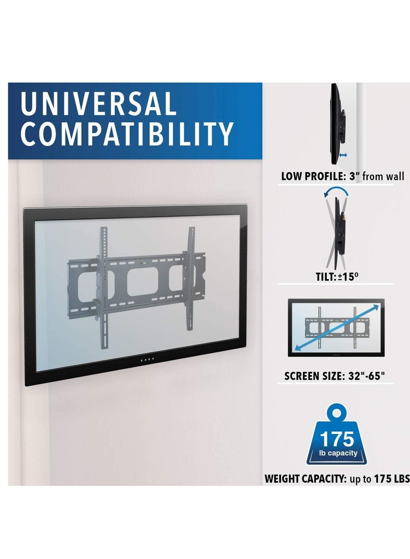 ELTRAZONE TV Wall Mount Bracket Compatible with Samsung Sony Vizio LG TCL Element 32 40 42 47 50 55 60 65 Inch TVs VESA 200x200 400x400 600x400, 750x450 - Image 3