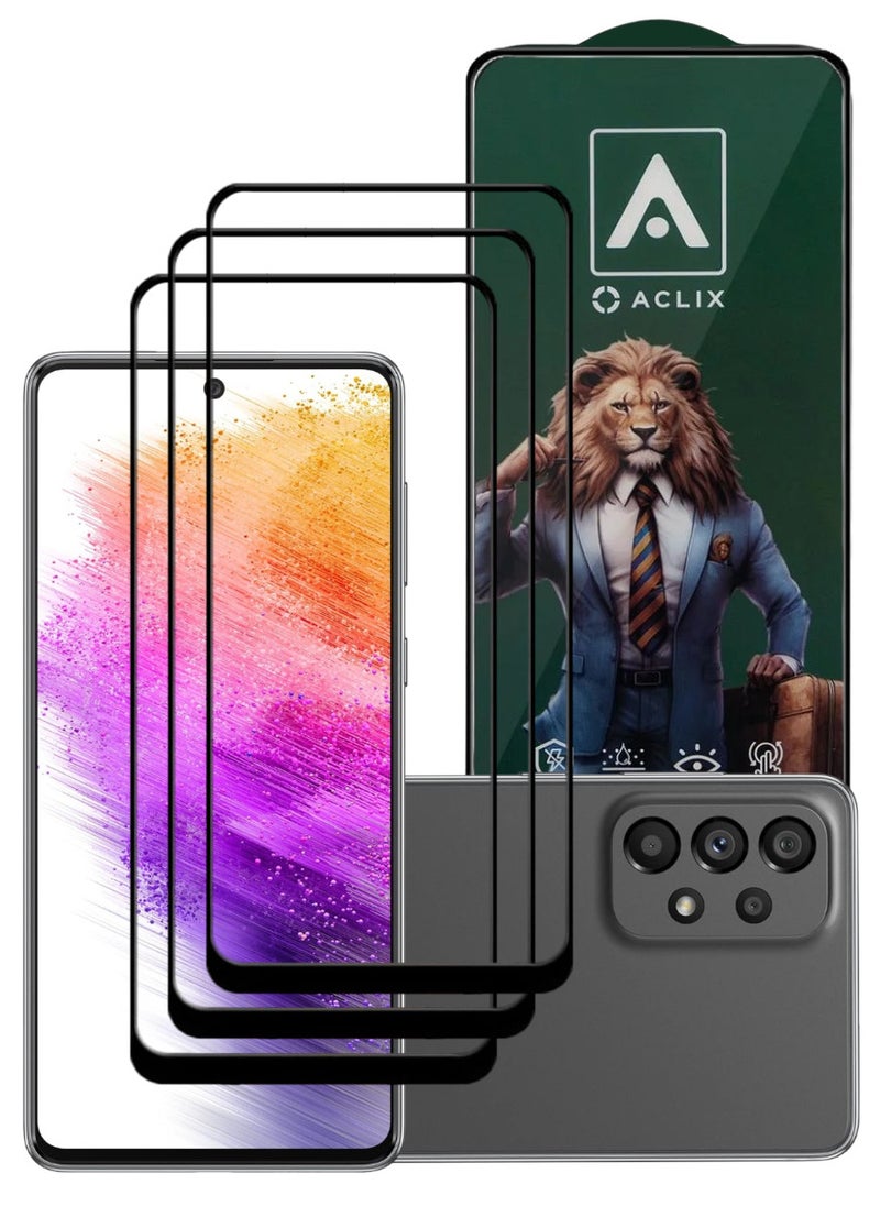 ACLIX 3 Pieces Antistatic ESD Dustproof Premium Quality High Definition Tempered Glass Screen Protector Designed For Samsung Galaxy A73 5G - Image 1