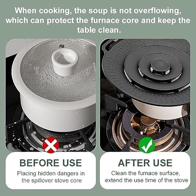 NALACAL غطاء وعاء مانع للانسكاب، غطاء سيليكون مانع للانسكاب قابل لإعادة الاستخدام، غطاء مانع للانسكاب متعدد الوظائف، غطاء مانع للفائض للمقالي والأواني، غطاء مانع للفائض للمطبخ، مقاس 118 بوصة - Image 4