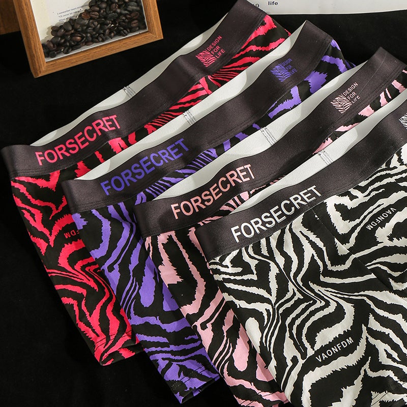Trendy Zebra-Pattern New Men'S Pure Cotton Underwear, Large Size Boxer Briefs For Young Men, Comfortable And Breathable Mid-Rise Men'S Briefs - Image 5