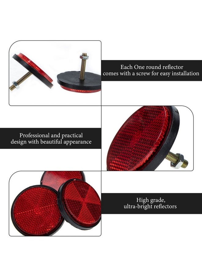 BESPORTBLE 4Pcs Red Reflectors Motorcycle 2Inch Bicycle Reflectors With Bolts And Nuts Screw On Rear Reflective Round Motorcycle Safety Reflector For Bike Motorcycle Trucks Atv  - Image 5