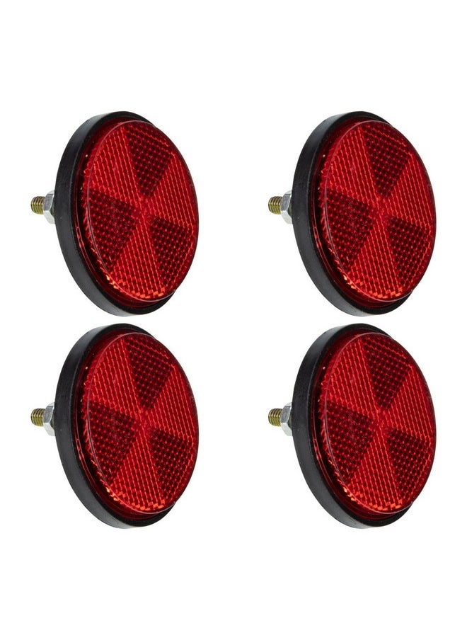 BESPORTBLE 4Pcs Red Reflectors Motorcycle 2Inch Bicycle Reflectors With Bolts And Nuts Screw On Rear Reflective Round Motorcycle Safety Reflector For Bike Motorcycle Trucks Atv  - Image 2