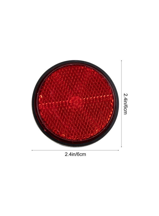 4Pcs Red Reflectors Motorcycle 2Inch Bicycle Reflectors With Bolts And Nuts Screw On Rear Reflective Round Motorcycle Safety Reflector For Bike Motorcycle Trucks Atv