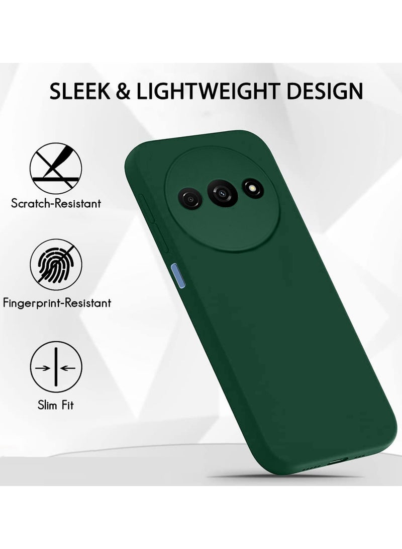 Soft Liquid Silicone Case Cover For Xiaomi Redmi A3 4G 2024 Dark Green