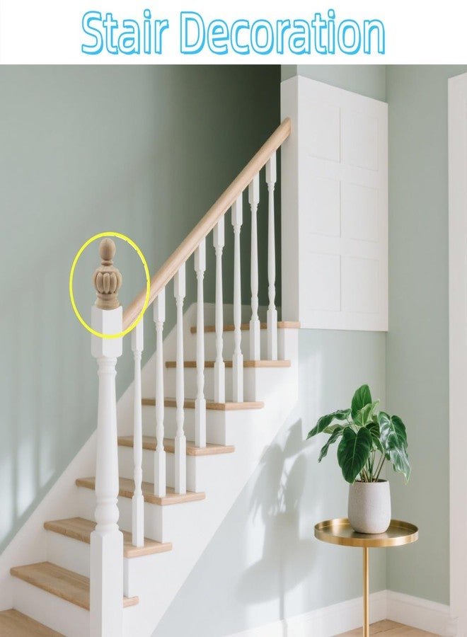 Chinflly Decorative Wood Finials,4.9" Tall x 2.95" Wide for Bed Post Finials Curtain Rod Staircases DIY Crafts Unfinished Wooden Finials for Indoor Use Home Deoration,Type-1 - Image 4