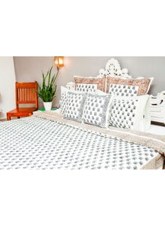OJARIYA King Size Black And White Pure Organic Cotton Bed Sheet (with 250 TC) And Pillow Covers Hand Block Printed  - Image 5