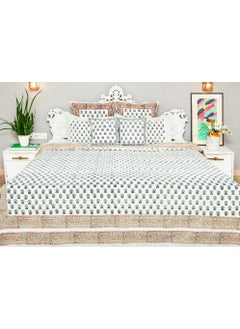 OJARIYA King Size Black And White Pure Organic Cotton Bed Sheet (with 250 TC) And Pillow Covers Hand Block Printed  - Image 3