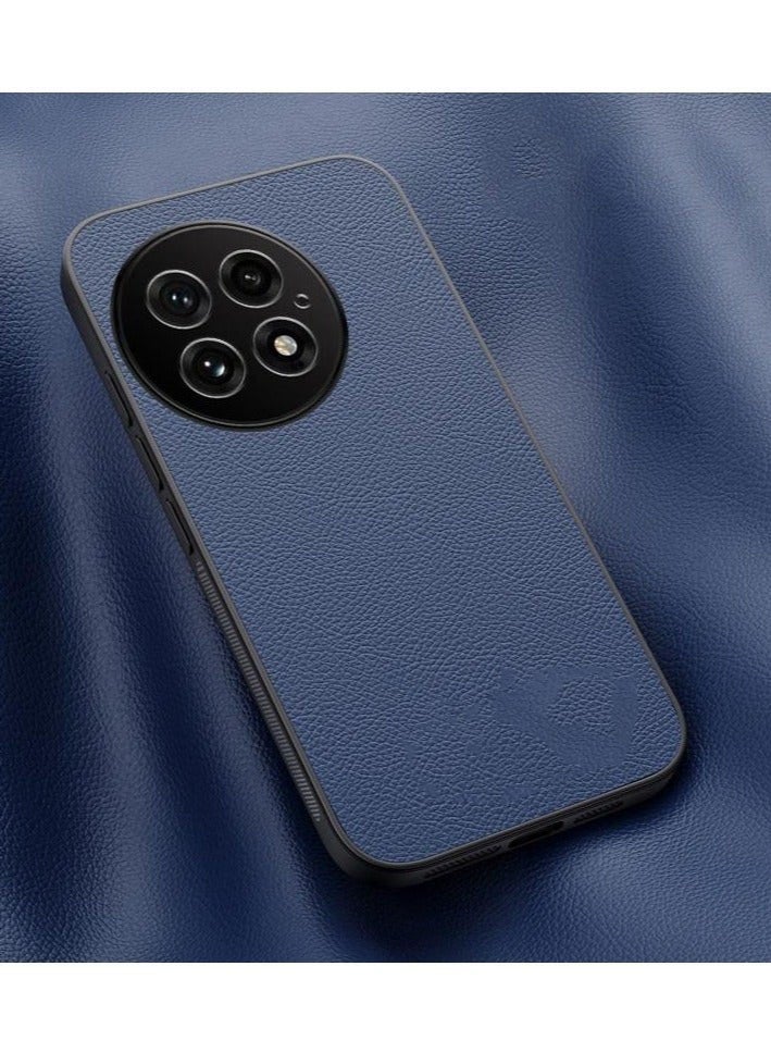 Case For OnePlus 13 Leather Magnetic Phone Case (Blue)