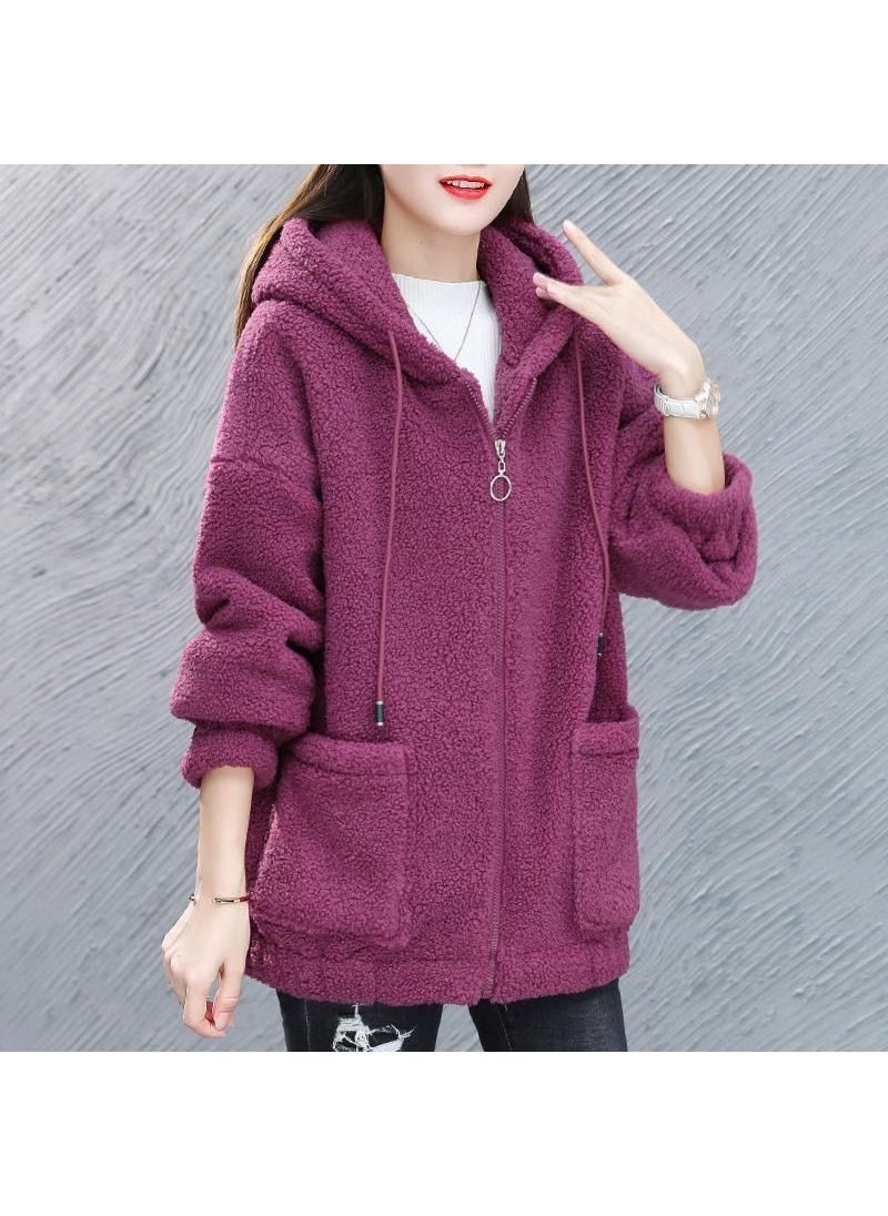 Generic - Plush Sherpa Cardigan Hoodie Womens Winter Blue - Image 1
