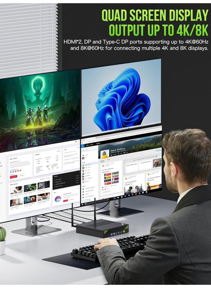 GMKtec NucBox K10 Mini PC – Intel Core i9‑13900HK (14C/20T, Turbo 5.4GHz), 32 GB DDR5, 1 TB SSD, Windows 11 Pro, Dual 2.5G LAN, WiFi 6, USB‑C, 8 × USB Ports, Ultra‑Compact Workstation K10 32GB+1TB - Image 3