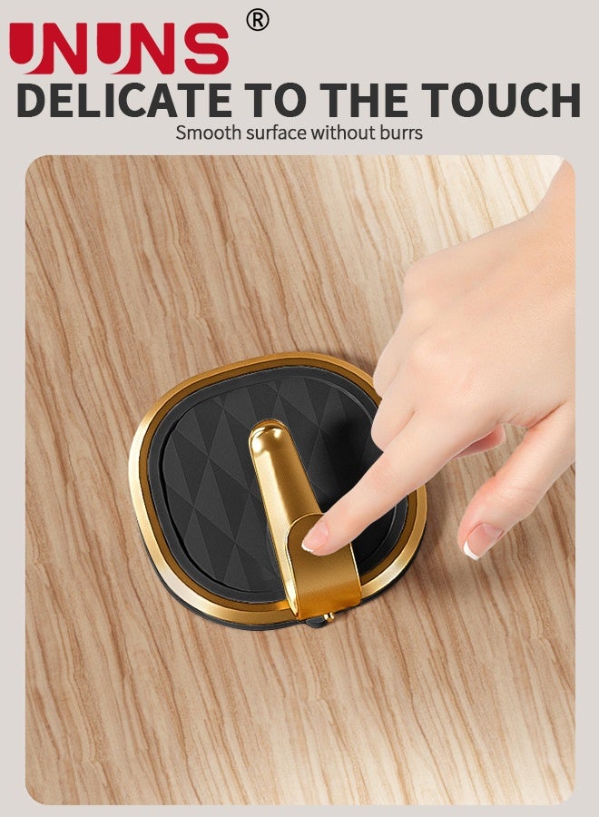 UNUNS Wall Hook,10pcs Wall-Mounted Coat Hooks,Wall Hanger Hooks,Self Adhesive Hooks for Kitchen Bathroom for Hanging Towel Coat Clothes Hat Bag Keys Entryway Organizer,Golden-Black - Image 5