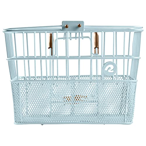 Retrospec Apollo Detachable Front Bike Basket Steel Half-Mesh with Integrated Detachable Hooks and Built-in Handle, Easy Assembly and Portability for Bicycles - Image 3