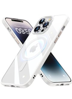 Generic Built in Magnets Compatible with MagSafe Clear Hard PC Back Cover Soft TPU Frame Shockproof Protective Slim Bumper Case for iPhone 13 Pro Max white  - Image 5