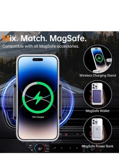 Generic Built in Magnets Compatible with MagSafe Clear Hard PC Back Cover Soft TPU Frame Shockproof Protective Slim Bumper Case for iPhone 13 Pro Max white  - Image 3
