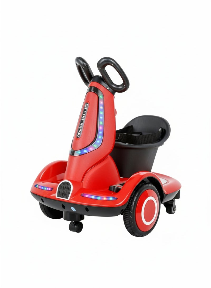 ضحكة  سيارة كهربائية للأطفال مع ريموت كنترول – مقعد مريح، أضواء LED ملونة، قصص وموسيقى، منافذ USB & AUX، بطارية قابلة للشحن مع شاشة عرض للطاقة – لعبة هدية مثالية للأولاد والبنات