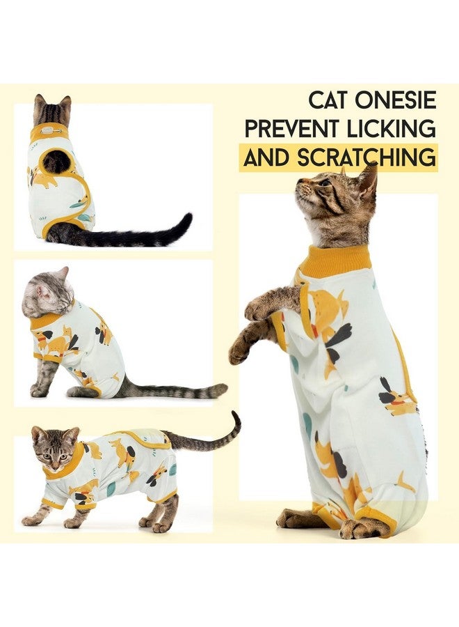 دينتران بدلة تعافي من جراحة القطط، بدلة ناعمة للقطط الذكور والإناث، قميص بديل على شكل مخروط لطوق جراحي للقطط، بيجامة مضادة للعق الجروح في البطن للحيوانات الأليفة الصغيرة، بدلة جسم للقطط بعد الجراحة - Image 5