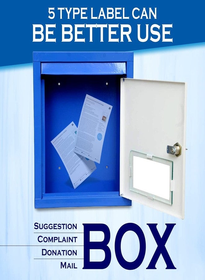 Lepose Letter Box for Home, Wall Mount Stand, Metal Wall Mount Shelf, Letter Box, Outdoor Mailboxes, Key Lock, Wall Mountable or On Table Surface (Blue, Rectangular) - Image 4