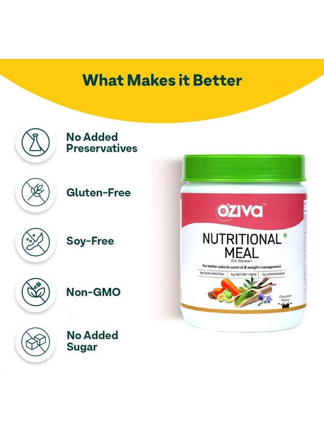 OZiva Nutritional Meal for Women | Meal Replacement Shake for Weight Management, Calorie Control & Metabolism | 18 g Protein, 6.4g Dietary Fibre, Ashwagandha, Tulsi | Chocolate 453 g - Image 2