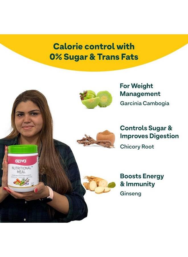 OZiva Nutritional Meal for Women | Meal Replacement Shake for Weight Management, Calorie Control & Metabolism | 18 g Protein, 6.4g Dietary Fibre, Ashwagandha, Tulsi | Chocolate 453 g - Image 3